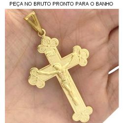 PINGENTE NO BRUTO PRONTO PARA O BANHO JA NO COBRE ''CRUZ''(162) 3GR TAMANHO APROXIMADO:6CM REF:BRU1634