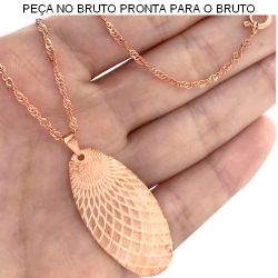 GARGANTILHA NO BRUTO PRONTO PARA O BANHO 3GR TAM APROX CORRENTE:45CM TAM APROX PINGENTE:3,5CM REF:BRU451