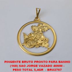 PINGENTE BRUTO PRONTO PARA BANHO (168) SAO JORGE VAZADO 40MM - PESO TOTAL 5,4GR  - BRU2767