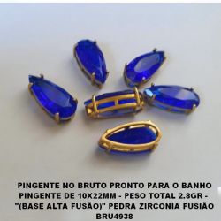 PINGENTE NO BRUTO PRONTO PARA O BANHO PINGENTE DE 10X22MM - PESO TOTAL 2.8GR -  ''(BASE ALTA FUSÃO)'' PEDRA ZIRCONIA FUSIÃO BRU4938