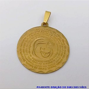 PINGENTE NO BRUTO PRONTO PARA O BANHO PINGENTE DE 2,5CM -(CX157) SEXTAVADO COM ORAÇÃO DO DIA DAS MÃES - PESO 2,4GR - BRU3803