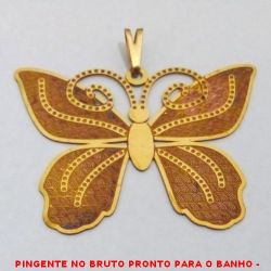 PINGENTE NO BRUTO PRONTO PARA O BANHO -(38) PINGENTE DE BORBOLETA - TAMANHO:3,6CM -  PESO:1,9GR - BRU4034