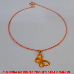PULSEIRA NO BRUTO PRONTO PARA O BANHO  SIMPLES E DELICADA COM PINGENTE -  PESO 2,2GR - BRU1770