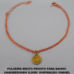 PULSEIRA BRUTO PRONTO PARA BANHO  (4446)REDONDO 8,5MM RETIC INSPIRAÇÃO CHANEL TAMANHO 16CM+EXTENSOR BRU2462