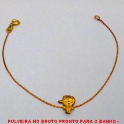 PULSEIRA NO BRUTO PRONTO PARA O BANHO -  PULSEIRA FEMININA COM MENINO - TAMANHO: 18,4CM - PESO:1,0GR - BRU4099