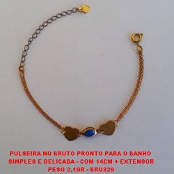 PULSEIRA NO BRUTO PRONTO PARA O BANHO  SIMPLES E DELICADA - COM 14CM + EXTENSOR PESO 2,1GR - BRU329