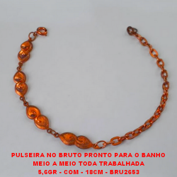 PULSEIRA NO BRUTO PRONTO PARA O BANHO MEIO A MEIO TODA TRABALHADA 5,6GR - COM - 18CM - BRU2653