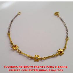 PULSEIRA NO BRUTO PRONTO PARA O BANHO SIMPLES COM ESTRELINHAS E PALITOS TAMANHO 18CM - 2,2GR - BRU1243