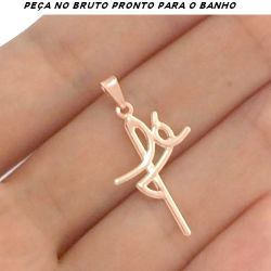 PINGENTE NO BRUTO PRONTO PARA O BANHO PEÇA EM LATÃO DE 2,5X1,5 (FE) BRU054 (CX.17) (3612)