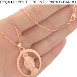 GARGANTILHA NO BRUTO PRONTO PARA O BANHO ''NOSSA SENHORA DAS GRAÇAS'' TAMANHO APROXIMADO CORRENTE:45CM TAMANHO PINGENTE:3CM 4,3GR REF.BRU1126