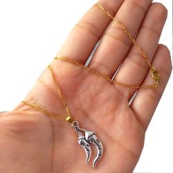 Gargantilha Com Pingente em Alta Fusão No Bruto Pronto Para Banho Tamanho Aprox: 44,5cm Pingente: 4,0cm Peso: 3,0 gramas REF: BRU2080