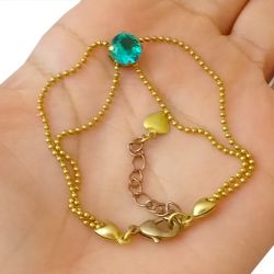 Pulseira No Bruto Pronto Para Banho Com Pedra de Zircônia Tamanho Aproximado: 18cm Extensor: 5cm Peso: 3,6 gramas REF: BRU539