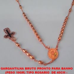 GARGANTILHA BRUTO PRONTO PARA BANHO (PESO 10GR) TIPO ROSARIO  DE 45CM -  BRU1548