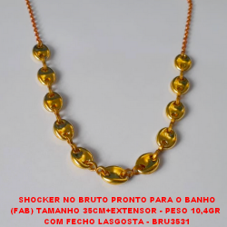 SHOCKER NO BRUTO PRONTO PARA O BANHO (FAB) TAMANHO 35CM+EXTENSOR - PESO 10,4GR  COM FECHO LASGOSTA - BRU3531