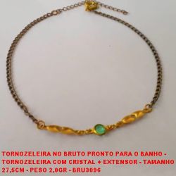 TORNOZELEIRA NO BRUTO PRONTO PARA O BANHO -  TORNOZELEIRA COM CRISTAL + EXTENSOR - TAMANHO  27,5CM - PESO 2,0GR - BRU3096