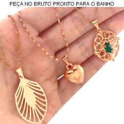 KIT C/3 GARGANTILHA NO BRUTO PRONTO PARA O BANHO JÁ NO COBRE REF:BRU1027