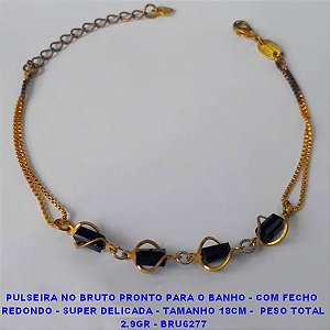 PULSEIRA NO BRUTO PRONTO PARA O BANHO - COM FECHO  REDONDO - SUPER DELICADA - TAMANHO 18CM -  PESO TOTAL 2.9GR - BRU6277