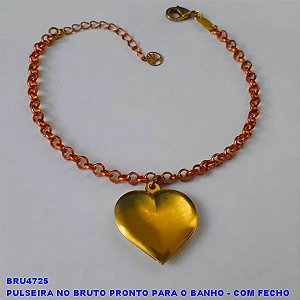 PULSEIRA NO BRUTO PRONTO PARA O BANHO - COM FECHO LAGOSTA E CORRENTE ELLO PORTUGUES LARGURA 4MM (394)CORAÇAO DUPLO 24X22MM - TAMANHO 18CM+EXTENSOR PESO TOTAL 7GR - BRU4725