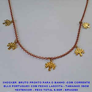 SHOCKER  BRUTO PRONTO PARA O BANHO -COM CORRENTE ELLO PORTUGUES COM FECHO LAGOSTA - TAMANHO 35CM +EXTENSOR - PESO TOTAL 5.5GR - BRU6350
