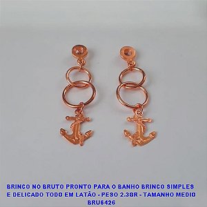 BRINCO NO BRUTO PRONTO PARA O BANHO BRINCO SIMPLES  E DELICADO TODO EM LATÃO - PESO 2.3GR - TAMANHO MEDIO BRU6426 ***