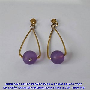 BRINCO NO BRUTO PRONTO PARA O BANHO BRINCO TODO EM LATÃO TAMANGHO(MEDIO) PESO TOTAL 2.7GR - BRU6458 ***