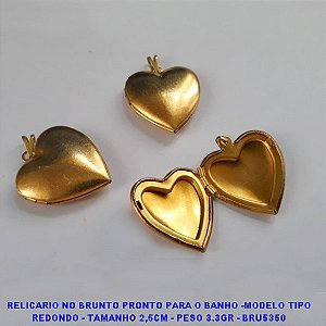 RELICARIO NO BRUNTO PRONTO PARA O BANHO -MODELO TIPO REDONDO - TAMANHO 2,5CM - PESO 3.3GR - BRU5350