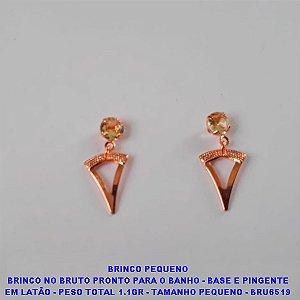 BRINCO NO BRUTO PRONTO PARA O BANHO - BASE E PINGENTE EM LATÃO - PESO TOTAL 1.1GR - TAMANHO PEQUENO - BRU6519