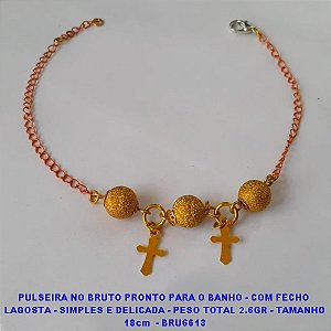 PULSEIRA NO BRUTO PRONTO PARA O BANHO - COM FECHO  LAGOSTA - SIMPLES E DELICADA - PESO TOTAL 2.6GR - TAMANHO 18cm  - BRU6613