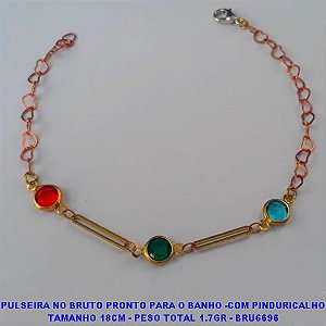 PULSEIRA NO BRUTO PRONTO PARA O BANHO -COM PINDURICALHO TAMANHO 18CM - PESO TOTAL 1.7GR - BRU6696