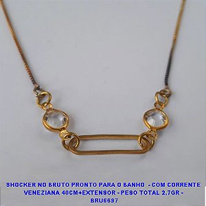SHOCKER NO BRUTO PRONTO PARA O BANHO  - COM CORRENTE  VENEZIANA 40CM+EXTENSOR - PESO TOTAL 2.7GR -  BRU6697