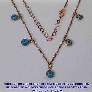 SHOCKER NO BRUTO PRONTO PARA O BANGO - COM CORRENTE  DELICADA DE 40CM+EXTENSOR COM FECHO LAGOSTA - PESO  TOTAL 2.3GR - BRU6736