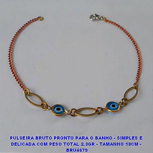 PULSEIRA BRUTO PRONTO PARA O BANHO(CX97) - SIMPLES E  DELICADA COM PESO TOTAL 2.3GR - TAMANHO 18CM -  BRU4679