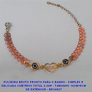 PULSEIRA BRUTO PRONTO PARA O BANHO - SIMPLES E  DELICADA COM PESO TOTAL 2.3GR - TAMANHO 14CM+5CM DE EXTENSOR - BRU4527