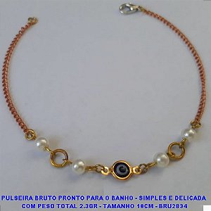 PULSEIRA BRUTO PRONTO PARA O BANHO - SIMPLES E DELICADA  COM PESO TOTAL 2.3GR - TAMANHO 18CM - BRU2834