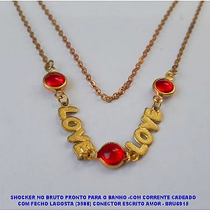 SHOCKER NO BRUTO PRONTO PARA O BANHO -COM CORRENTE CADEADO COM FECHO LAGOSTA (3588) CONECTOR ESCRITO LOVE - BRU6915