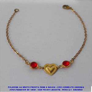 PULSEIRA NO BRUTO PRONTO PARA O BANHO - COM CORRENTE CADEADO (4761)TAMANHO DE 18CM - COM FECHO LAGOSTA - PESO 2.1 - BRU6922