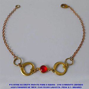 PULSEIRA NO BRUTO PRONTO PARA O BANHO - COM CORRENTE CADEADO (4321)TAMANHO DE 18CM - COM FECHO LAGOSTA - PESO 2.1 - BRU6923