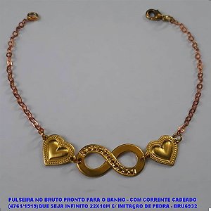 PULSEIRA NO BRUTO PRONTO PARA O BANHO - COM CORRENTE CADEADO (4761/1519)QUE SEJA INFINITO 22X10M C/ IMITAÇAO DE PEDRA - BRU6932