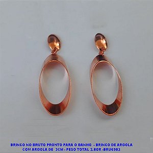 BRINCO NO BRUTO PRONTO PARA O BANHO  - BRINCO DE ARGOLA COM ARGOLA DE  3CM - PESO TOTAL 2.8GR -BRU6983