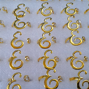 ANEL NO BRUTO PRONTO PARA O BANHO EM LATÃO COM UMA PEDRA DE ZIRCONIA  - ANEL00078