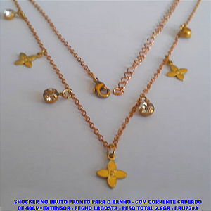 SHOCKER NO BRUTO PRONTO PARA O BANHO - COM CORRENTE CADEADO DE 40CM+EXTENSOR - FECHO LAGOSTA - PESO TOTAL 2.6GR - BRU7203