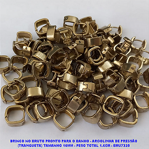 BRINCO NO BRUTO PRONTO PARA O BANHO - ARGOLINHA DE PRESSÃO (TRANQUETA) TAMANHO 10MM - PESO TOTAL 1.6GR - BRU7329