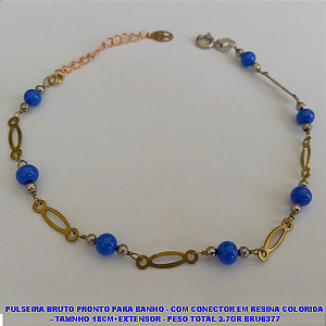 PULSEIRA BRUTO PRONTO PARA BANHO - COM CONECTOR EM RESINA COLORIDA  - TAMNHO 18CM+EXTENSOR - PESO TOTAL 2.7GR BRU6377