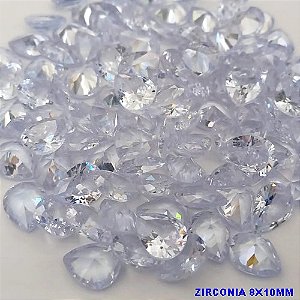 ACESSORIO NO BRUTO PRONTO PARA O BANHO(CX30) - (ZIRCONIA) "8X10MM" GOTA (PRIMEIRA LINHA)COMPOSIÇÃO 100% ZIRCONIA CRISTAL - BRU7370