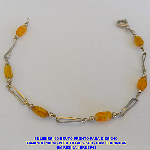 PULSEIRA NO BRUTO PRONTO PARA O BANHO  TAMANHO 18CM - PESO TOTAL 2.5GR - COM PEDRINHAS  EM RESINA - BRU6543