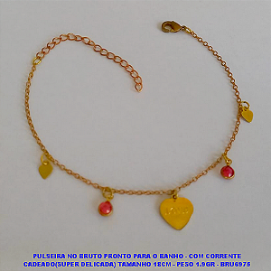 PULSEIRA NO BRUTO PRONTO PARA O BANHO(CX71) - COM CORRENTE CADEADO(SUPER DELICADA) TAMANHO 18CM - PESO 1.9GR - BRU6975