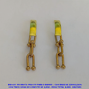 BRINCO  NO BRUTO PRONTO PARA O BANHO -  COM BASE DE 22MM(2,2CM) COM TREIS GOMO DE CORENTE DE 3,5CM - PESO TOTAL 8.5GR - BRU7493