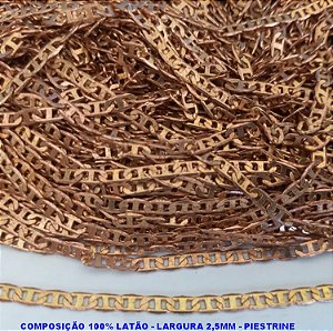 CORRENTE NO BRUTO PRONTO PARA O BANHO(COMPOSIÇÃO 100% LATÃO) - CORRENTE " PIESTRINE "  - CORRENTE VENDIDA POR METRO(PESO DO METRO 12.4GR)LARGURA 2,5MM - BRU00071