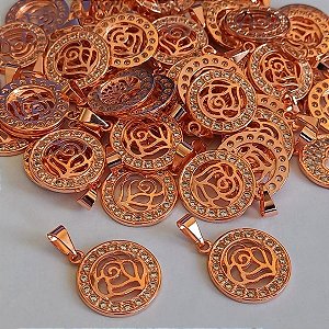 PINGENTE NO NBRUTO PRONTO PARA O BANHO (CX32) - PINGENTE REDONDO TODO CRAVEJADO EM MICRO ZIRCONIA CRISTAL - TAMANHO 1,5CM - PESO 1,6GR (MAD) - BRU00087