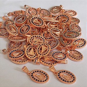 PINGENTE NO BRUTO PRONTO PARA O BANHO (CX22) - NOSSA SENHORA APARECIDA DE 20MM(2CM) PESO TOTAL 1,3GR - TODO CRAVEJADO EM ZIRCONIAS CRISTAL - BRU000147